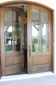 Double Wood And Glass Arched Front Door