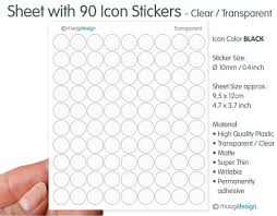 90 Icon Stickers Magnifying Glass Clear