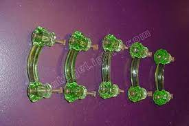 Antique Rare Green Glass Drawer Pulls