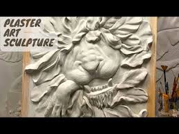 Lion Flower Plaster Art Sculpture