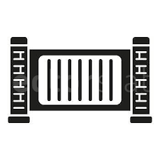 Glass Automatic Gate Icon Simple Vector