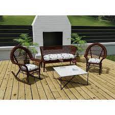 Jordan Manufacturing 3 Piece Tufted Outdoor Cushion Set With 1 Wicker Bench Cushion And 2 Wicker Seat Cushions Carano Stone