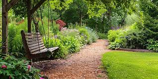 Brick House Garden Path With Tropical