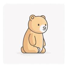 Cute Cartoon Of A Bear Vector A Lineal