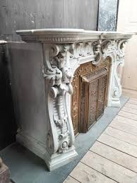 French Carved Marble Fireplace With