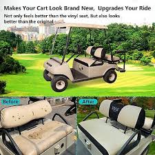 Beige Black Golf Cart Front Seat Cover