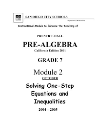 Pre Algebra Module 2 San Diego City
