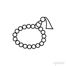Prayer Beads Muslim Icon Simple Line