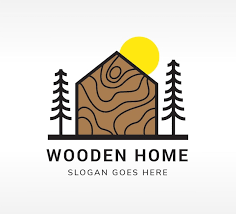 Wooden Home Logo Design Template Modern