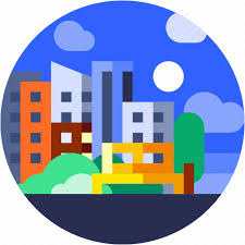 Building Circle City Flat Icon