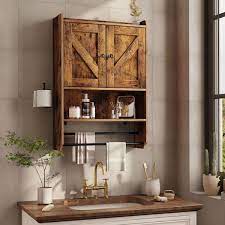 Rustic Brown Bathroom Wall Cabinet