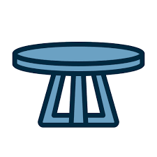 Round Table Generic Outline Color Icon