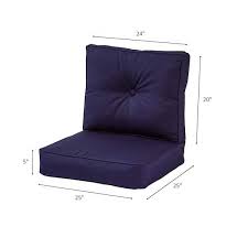 Greendale Home Fashions Outdoor Sunbrella Deep Seat Chair Cushion Set Navy