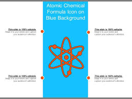 Atomic Chemical Formula Icon On Blue