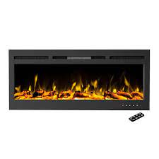 Electric Fireplace Black With 10 Ember