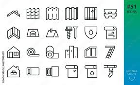 Roofing Icons Collection