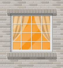 Brick Wall Window Vector Art Icons