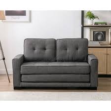 Us Pride Furniture Daisy Modern Fabric Loveseat And Sofa Bed Dark Grey