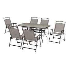 Stylewell Mix And Match 7 Piece Metal Sling Folding Outdoor Dining Set