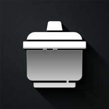 Silver Cooking Pot Icon Isolated On