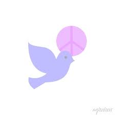 Bird Dove Peace Icon Simple Color