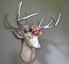 Faux Taxidermy Deer Head Silver Stag