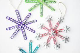 Popsicle Stick Snowflake Ornaments