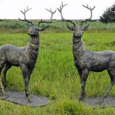 Bronze Stags Sculptures