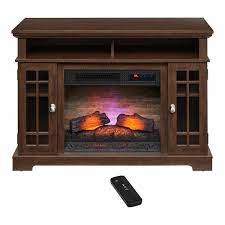 Stylewell Canteridge 47 In W Freestanding Media Console Electric Fireplace Tv Stand In Simply Brown