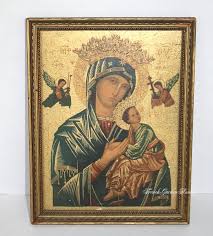 Antique Madonna Child Print Icon Our