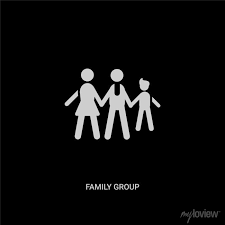 White Family Group Vector Icon On Black