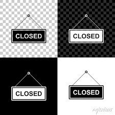 Hanging Sign With Text Closed Door Icon