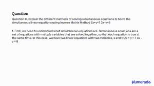 Solving Simultaneous Equations 3 Marks