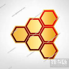 Honeycomb Sign Vector Red Icon On