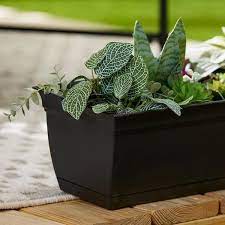 The Hc Companies 30 Inch Eclipse Window Flower Box With Removable Saucer Black