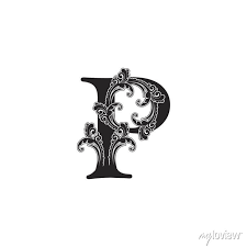 Ornate Letter P Logo Icon Elegant