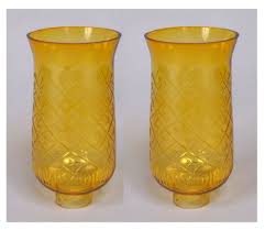 Amber Color Glass Hurricane Shade With