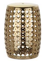 Stl1014 Lacey Garden Stool Plated Gold