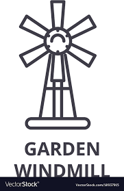 Garden Windmill Line Icon Outline Sign