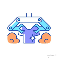 Laundry Robot Rgb Color Icon Folding