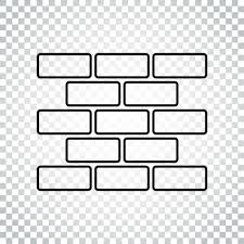Line Style Wall Brick Icon In Flat