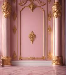 Pink Baroque Style Interior Wall Frame