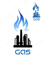Oil Refinery Plant Icon With Flame