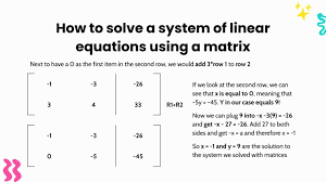 Linear Equations Using A Matrix