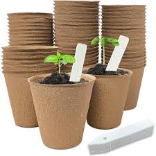 3 15 In Peat Pots Biodegradable Eco Friendly Round Plant Seedling Starters Kit Plant Based Seed Germination Trays
