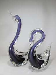 Murano Glass Swan Sculptures