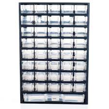 Stalwart 41 Compartment Hardware Storage Box Black