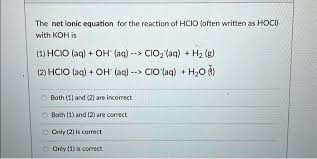 The Net Ionic Equation For The Reaction
