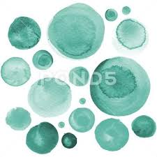 Set Of Watercolor Mint Green Sea Blue