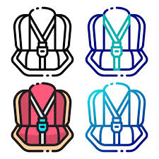 Baby Car Seat Icon Design In Four